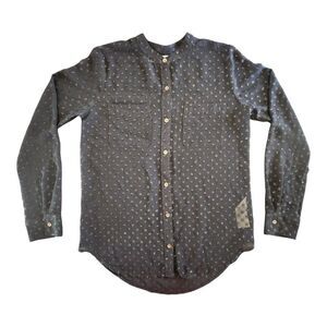 NWOT Abercrombie and Fitch Sheer Black Shirt Button Down Sparkle Polka Dot Small